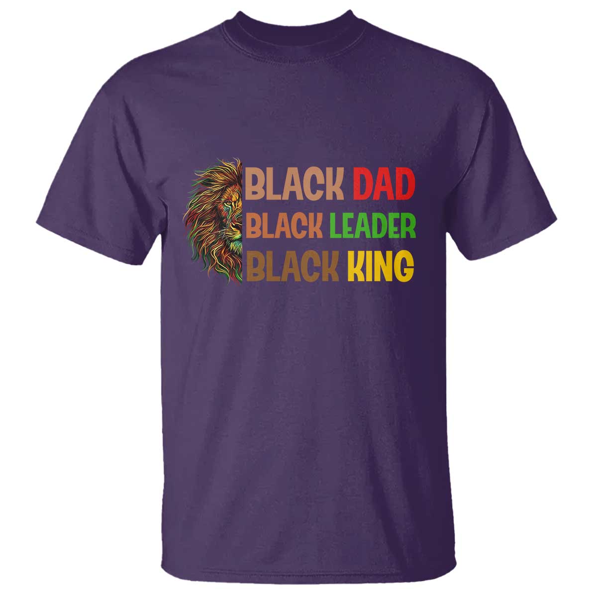 Black Affrican Melanin T Shirt Lion Father Day Dad Leader Black King