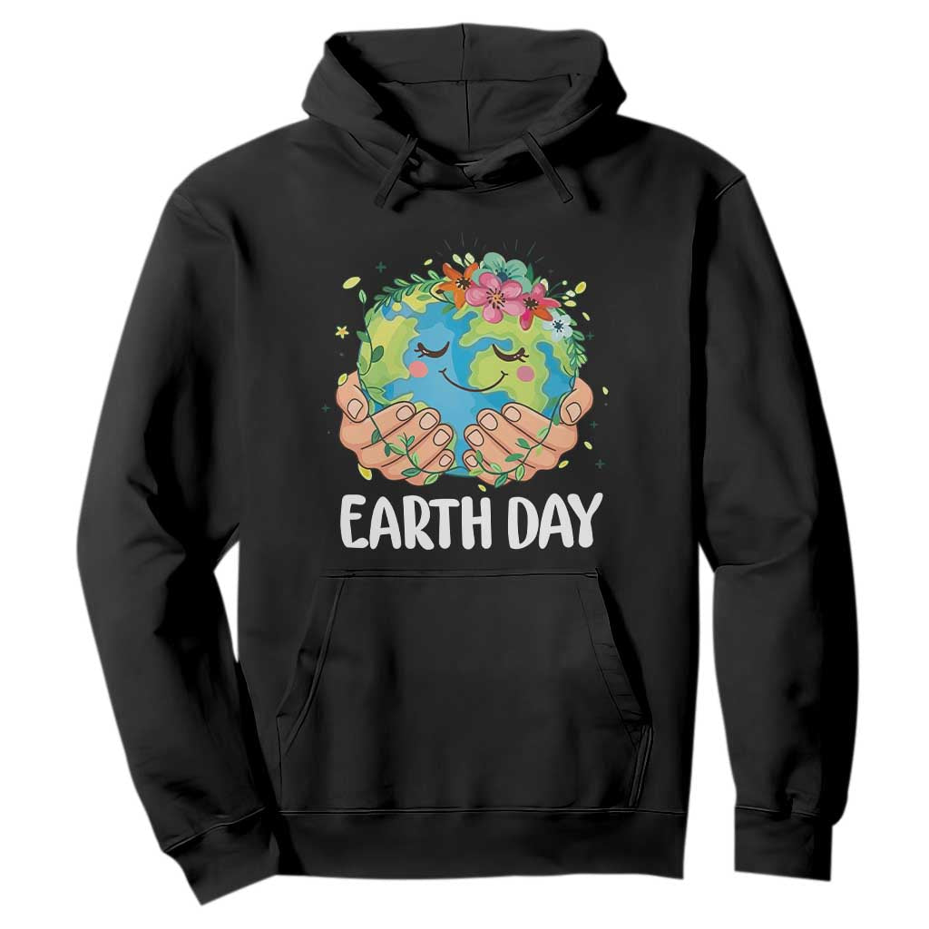 Cute Earth with Floral Earth Day Hoodie