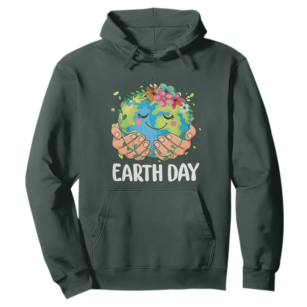 Cute Earth with Floral Earth Day Hoodie
