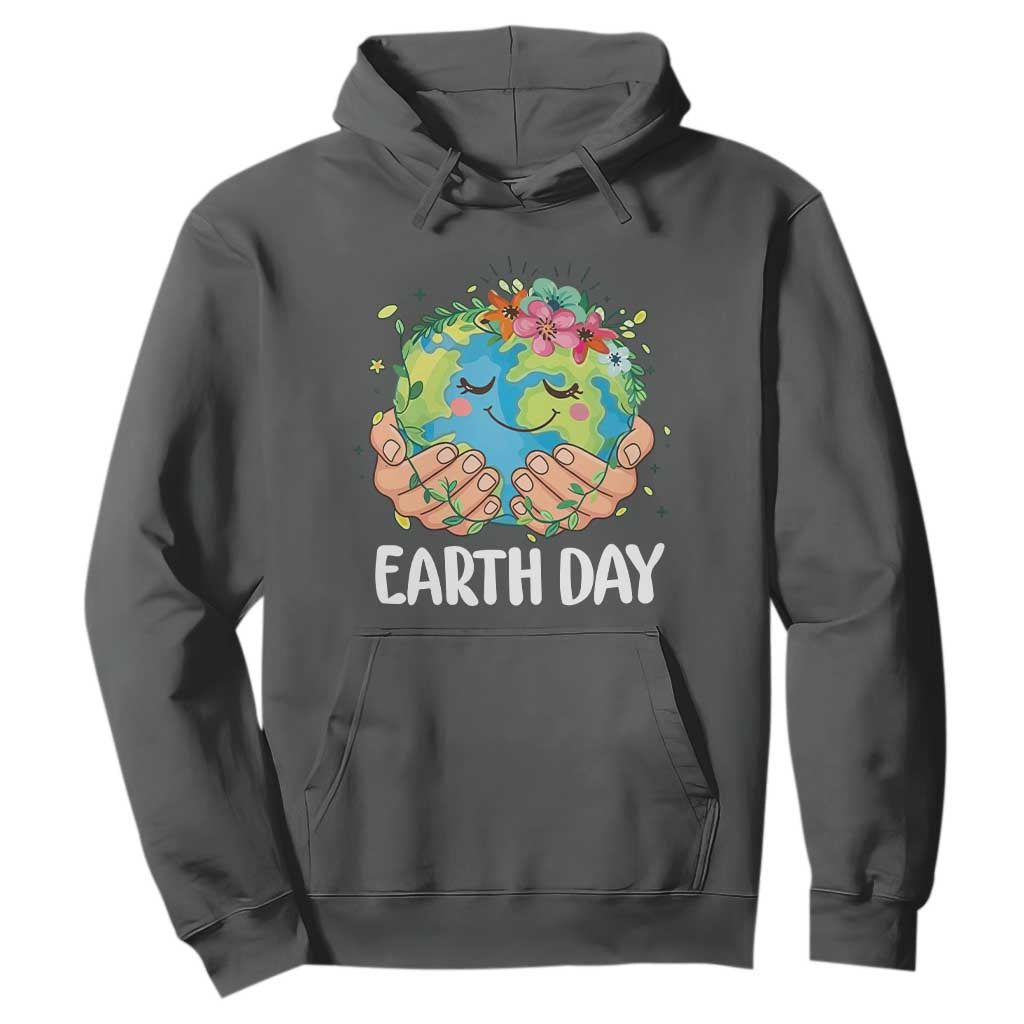 Cute Earth with Floral Earth Day Hoodie