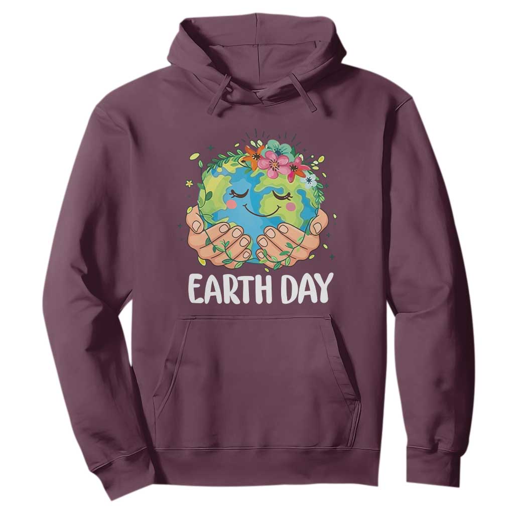Cute Earth with Floral Earth Day Hoodie