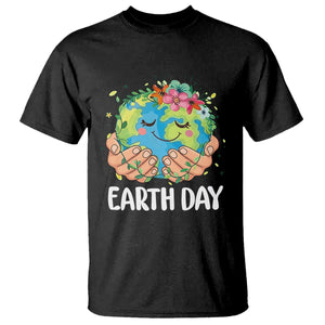 Cute Earth with Floral Earth Day T Shirt