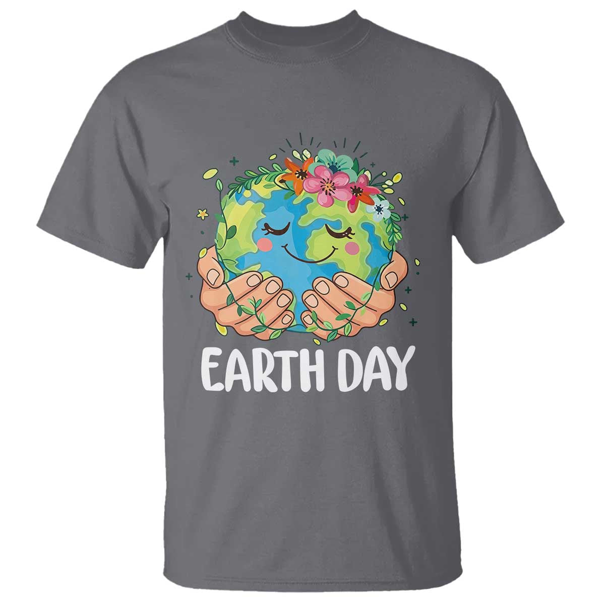 Cute Earth with Floral Earth Day T Shirt