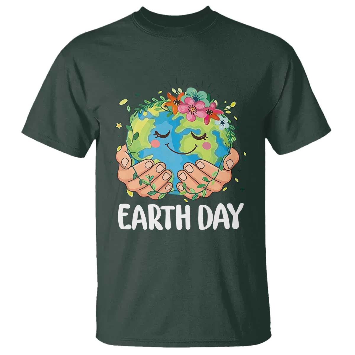Cute Earth with Floral Earth Day T Shirt