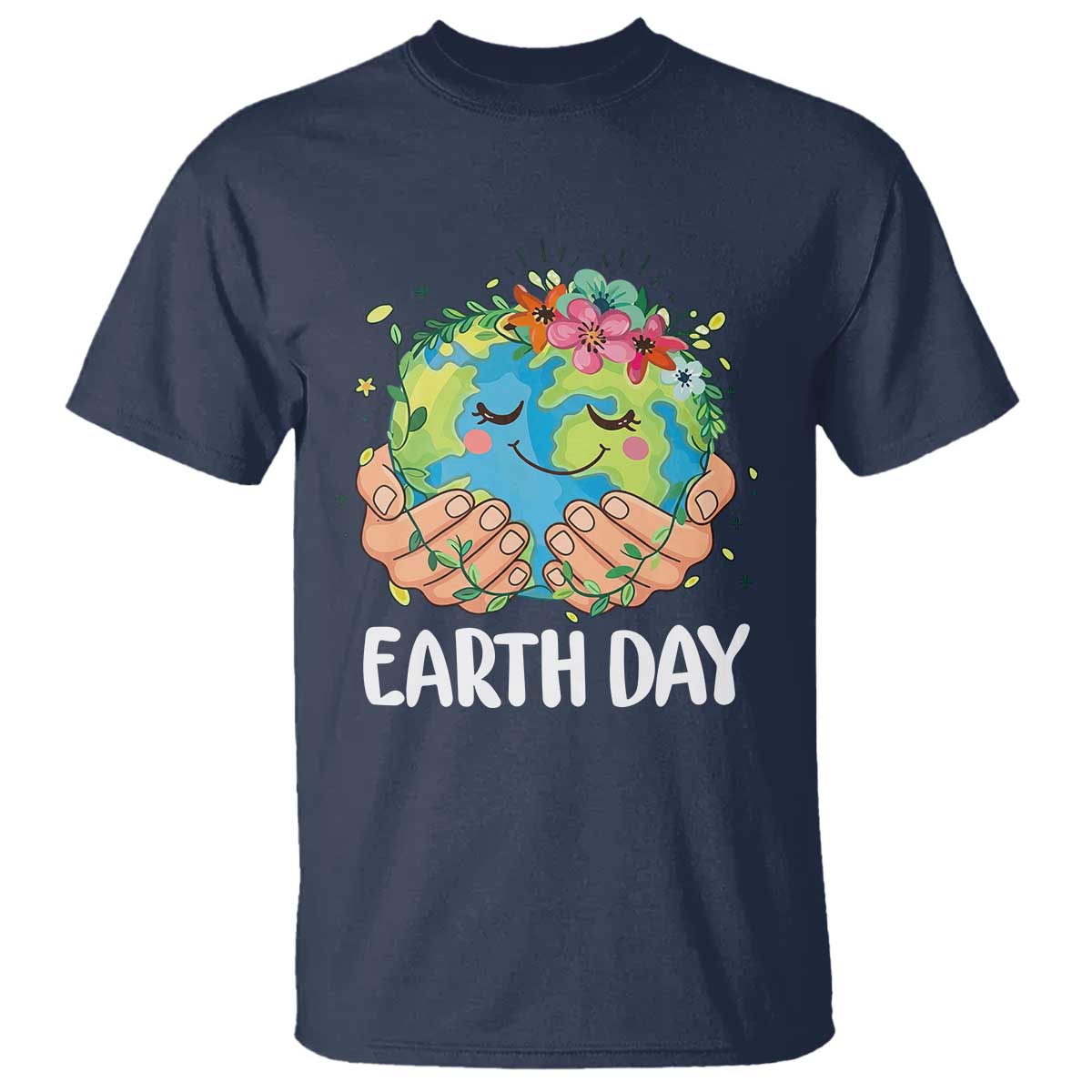 Cute Earth with Floral Earth Day T Shirt