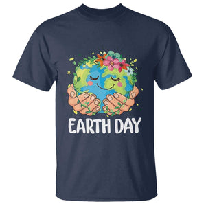 Cute Earth with Floral Earth Day T Shirt