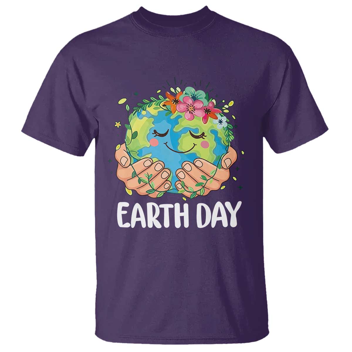 Cute Earth with Floral Earth Day T Shirt