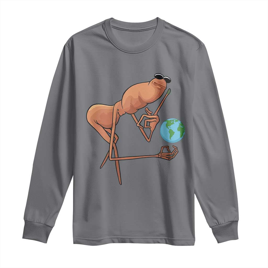 Happy Earth Day Long Sleeve Shirt Funny Marcus The Worm Eco Friendly