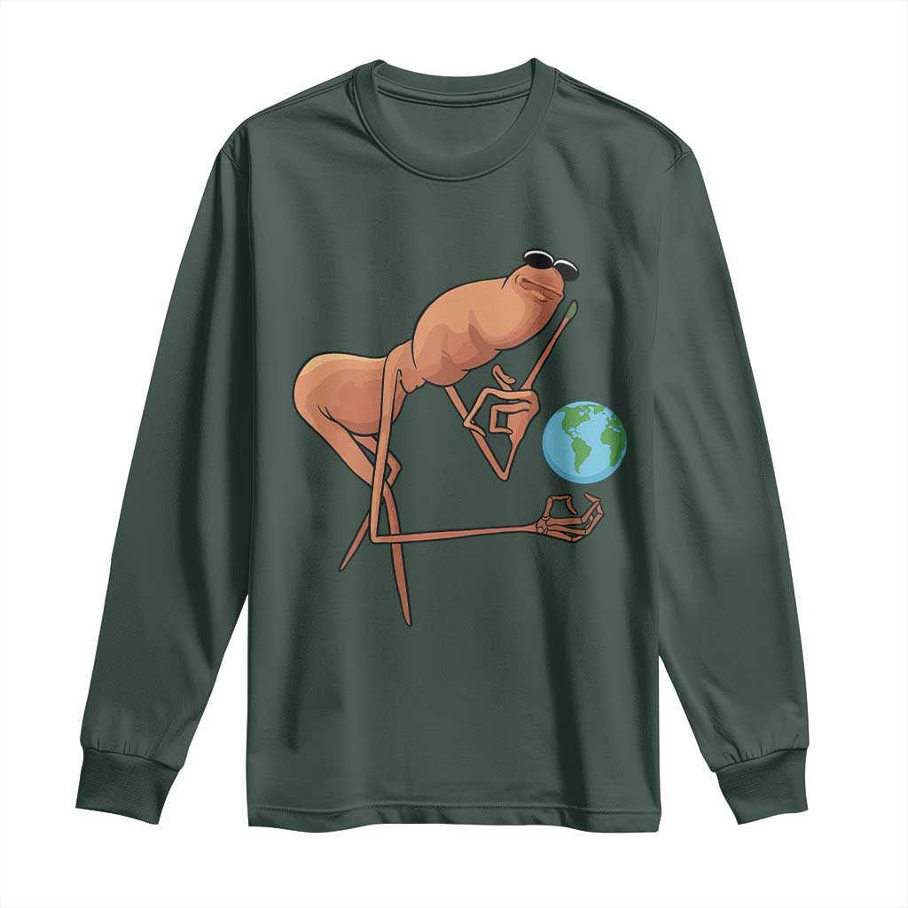 Happy Earth Day Long Sleeve Shirt Funny Marcus The Worm Eco Friendly
