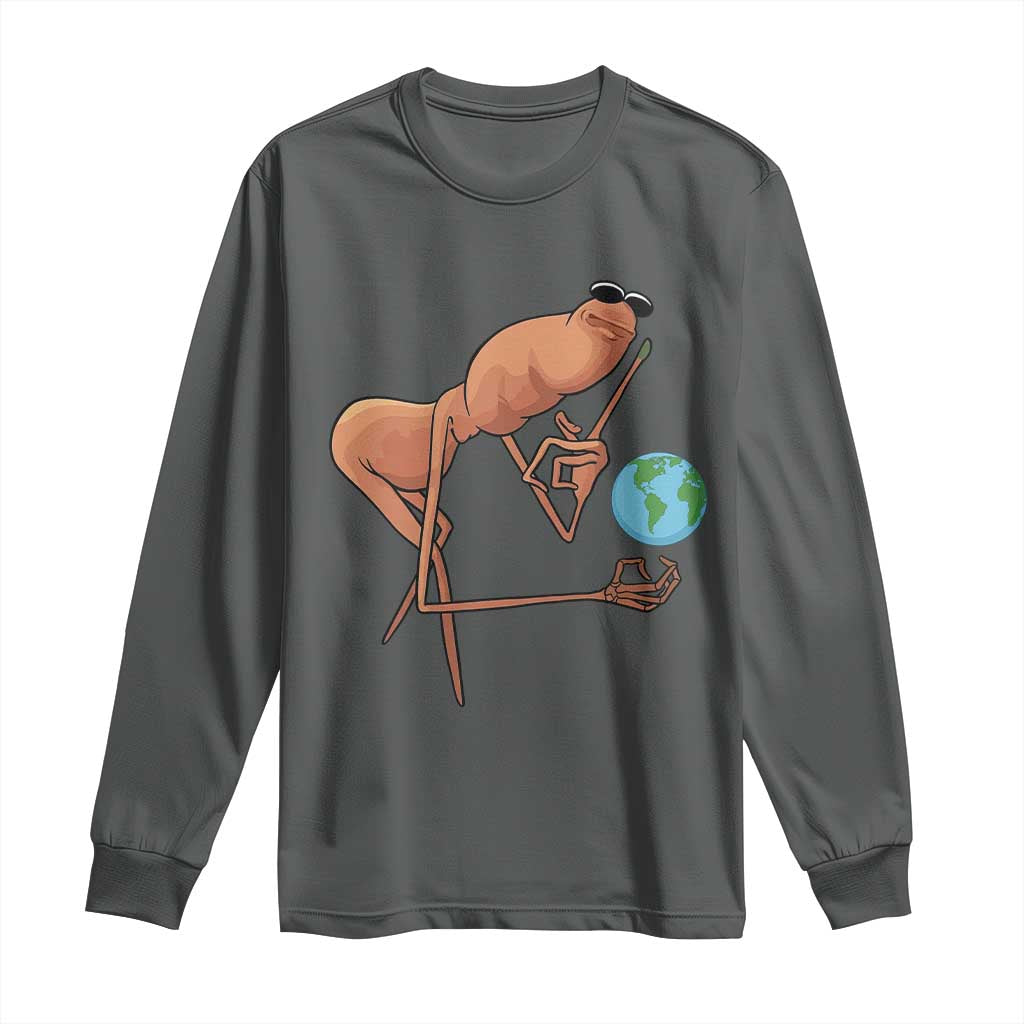 Happy Earth Day Long Sleeve Shirt Funny Marcus The Worm Eco Friendly