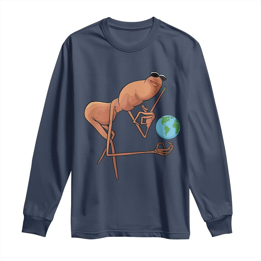 Happy Earth Day Long Sleeve Shirt Funny Marcus The Worm Eco Friendly