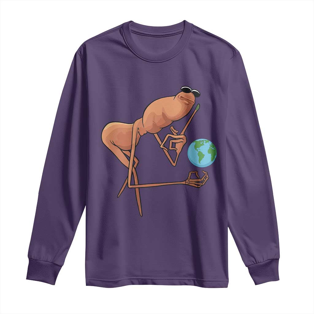 Happy Earth Day Long Sleeve Shirt Funny Marcus The Worm Eco Friendly