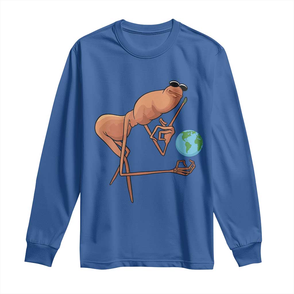 Happy Earth Day Long Sleeve Shirt Funny Marcus The Worm Eco Friendly