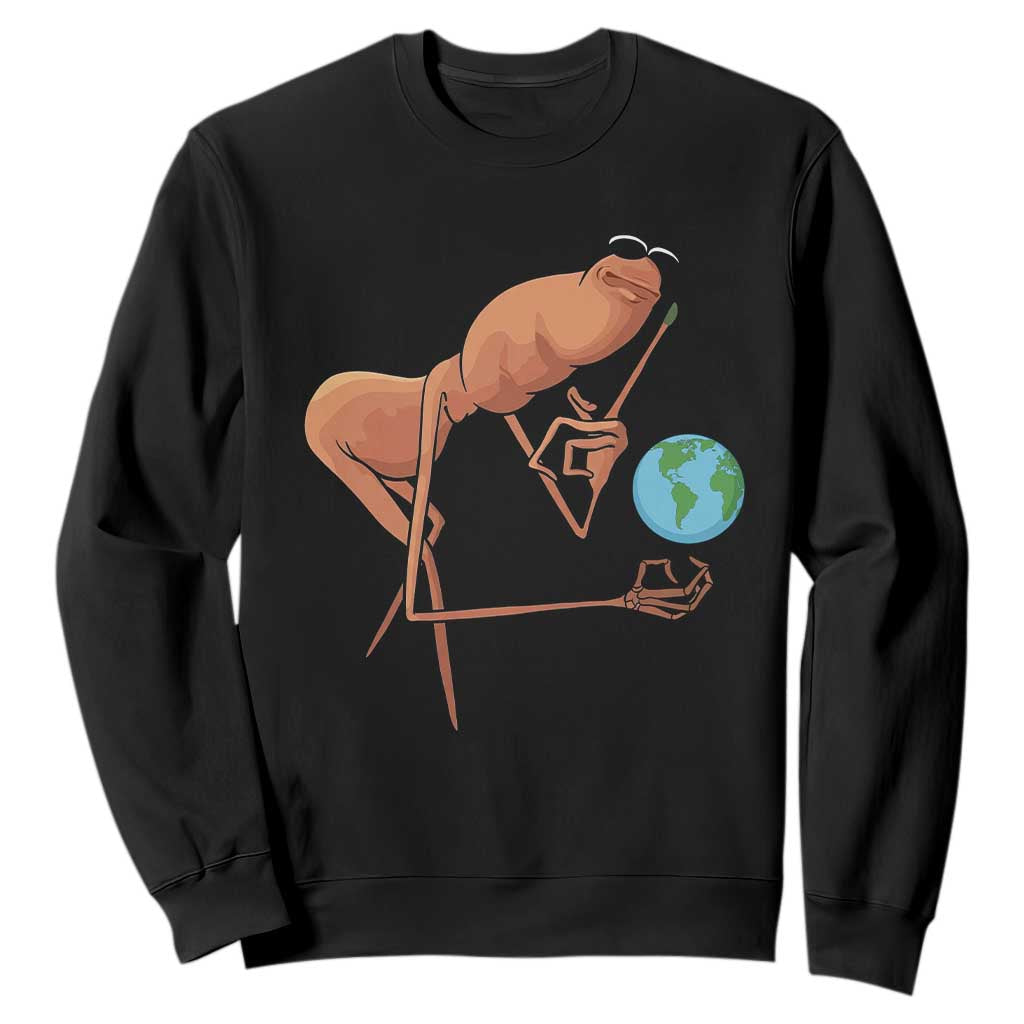 Happy Earth Day Sweatshirt Funny Marcus The Worm Eco Friendly