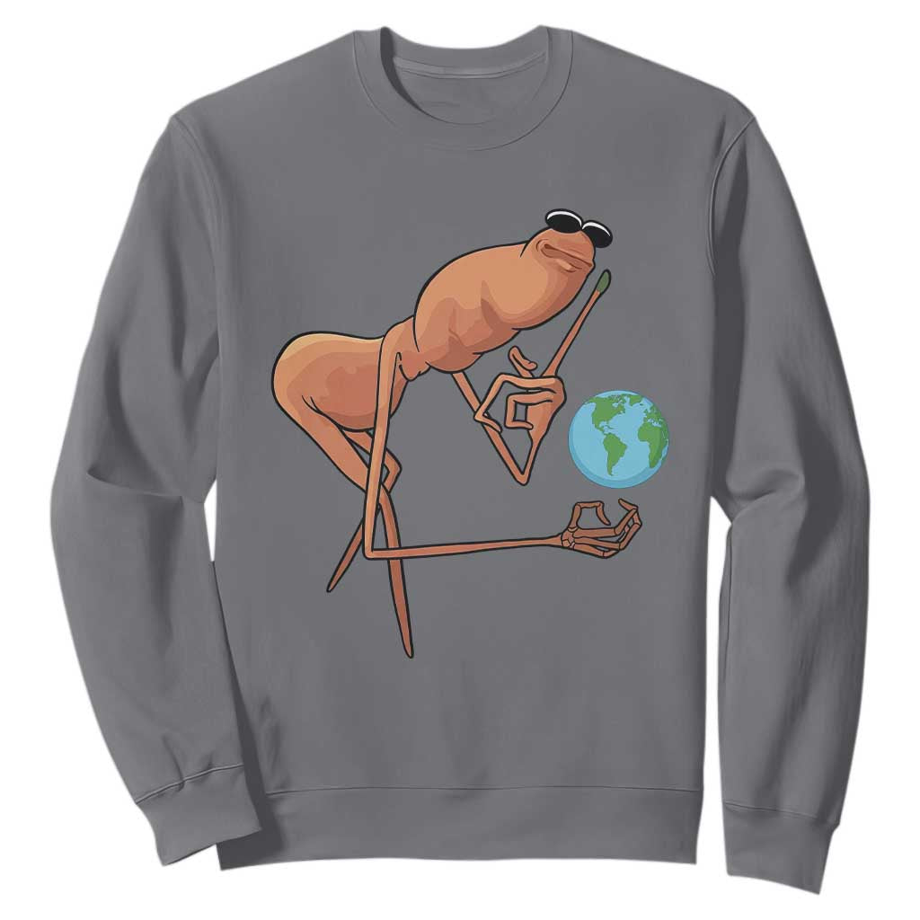 Happy Earth Day Sweatshirt Funny Marcus The Worm Eco Friendly