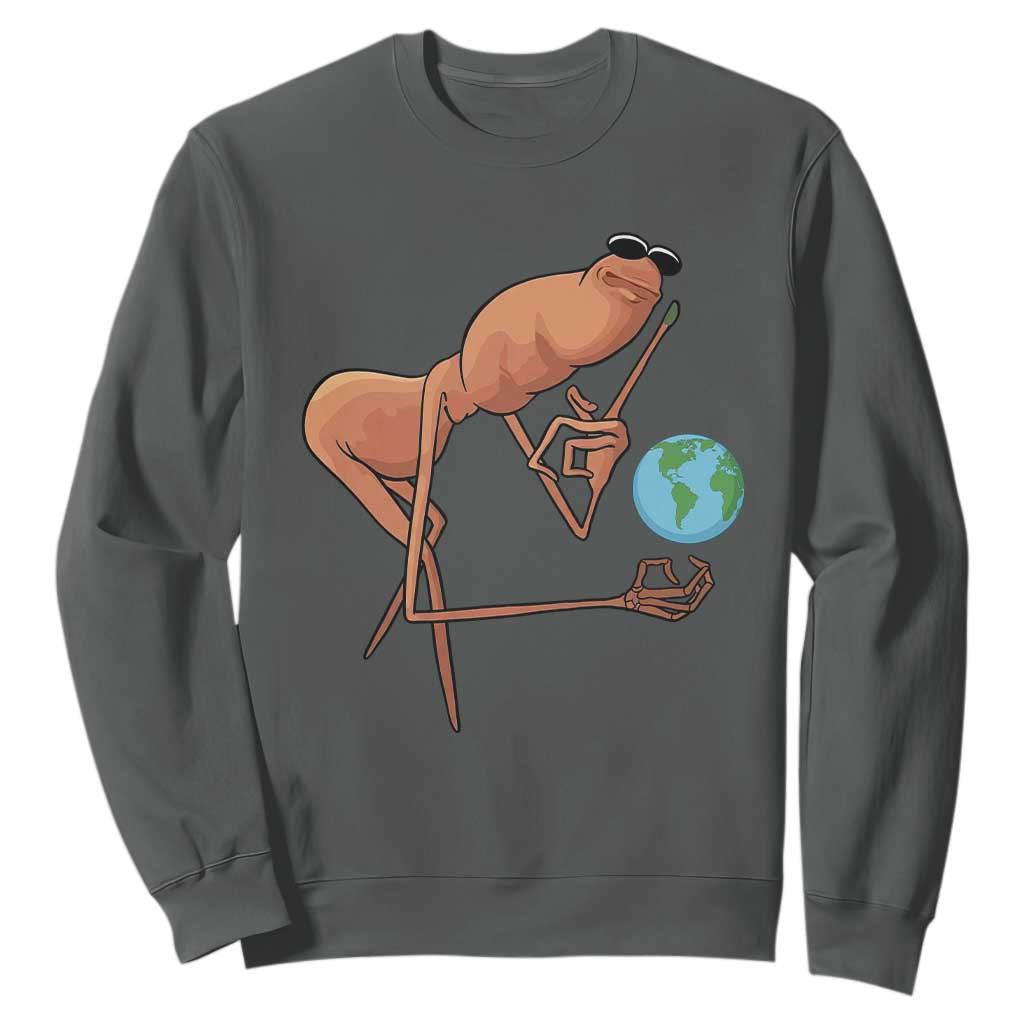 Happy Earth Day Sweatshirt Funny Marcus The Worm Eco Friendly