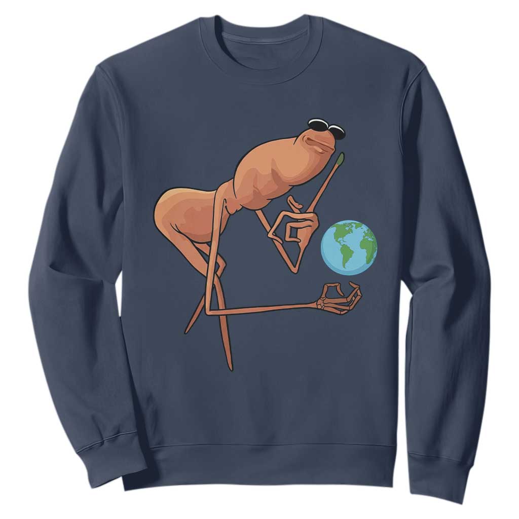 Happy Earth Day Sweatshirt Funny Marcus The Worm Eco Friendly