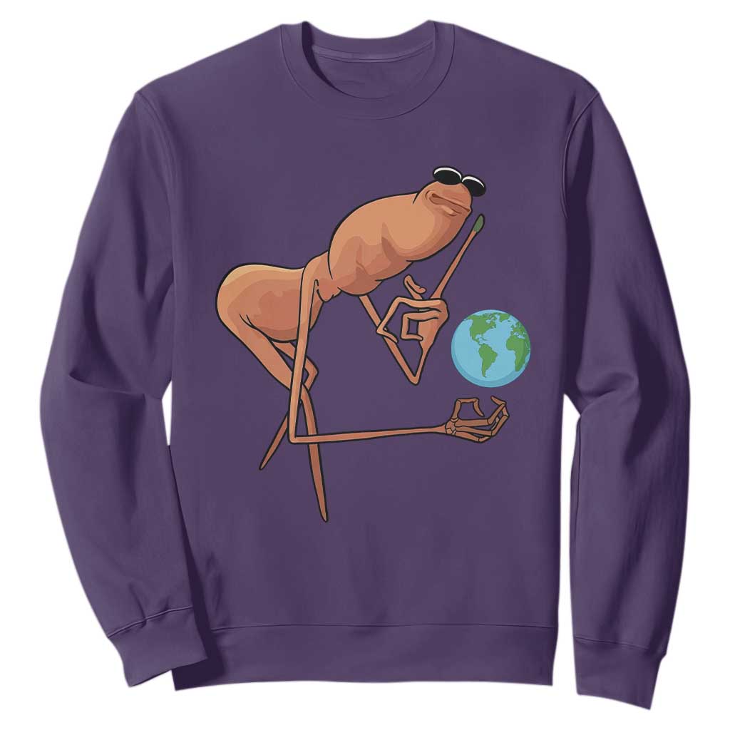 Happy Earth Day Sweatshirt Funny Marcus The Worm Eco Friendly