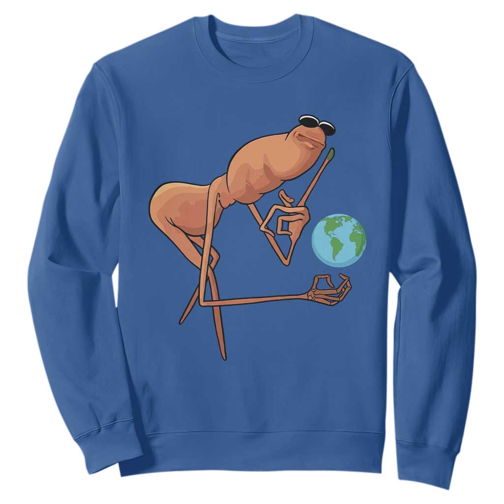 Happy Earth Day Sweatshirt Funny Marcus The Worm Eco Friendly