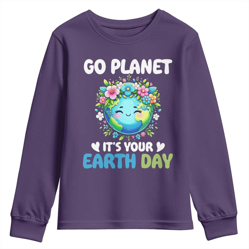 Go Planet It's Your Earth Day Youth Sweatshirt Funny Sarcastic Nature Lover