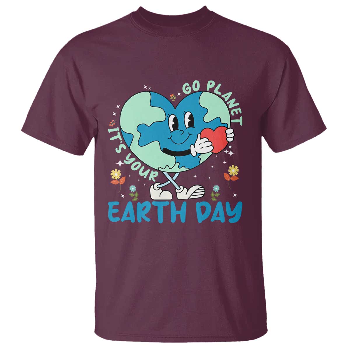 Go Planet It's Your Earth Day T Shirt Cute Nature Lover Heart Earth