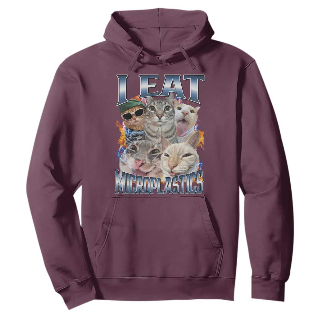 Funny Cat Meme Hoodie I Eat Microplastics - African Pride