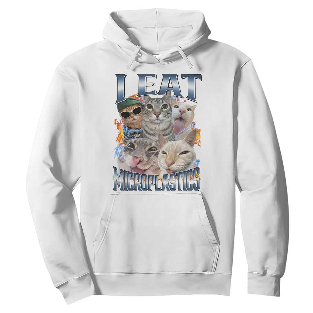 Funny Cat Meme Hoodie I Eat Microplastics - African Pride