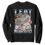 Funny Cat Meme Sweatshirt I Eat Microplastics - African Pride