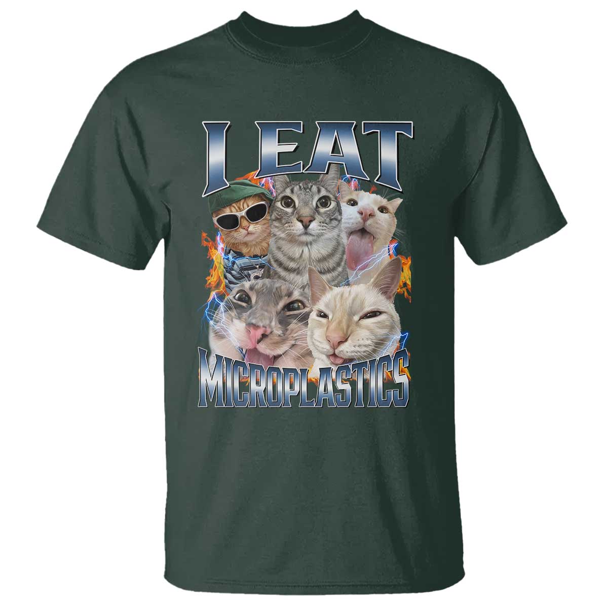 Funny Cat Meme T Shirt I Eat Microplastics - African Pride