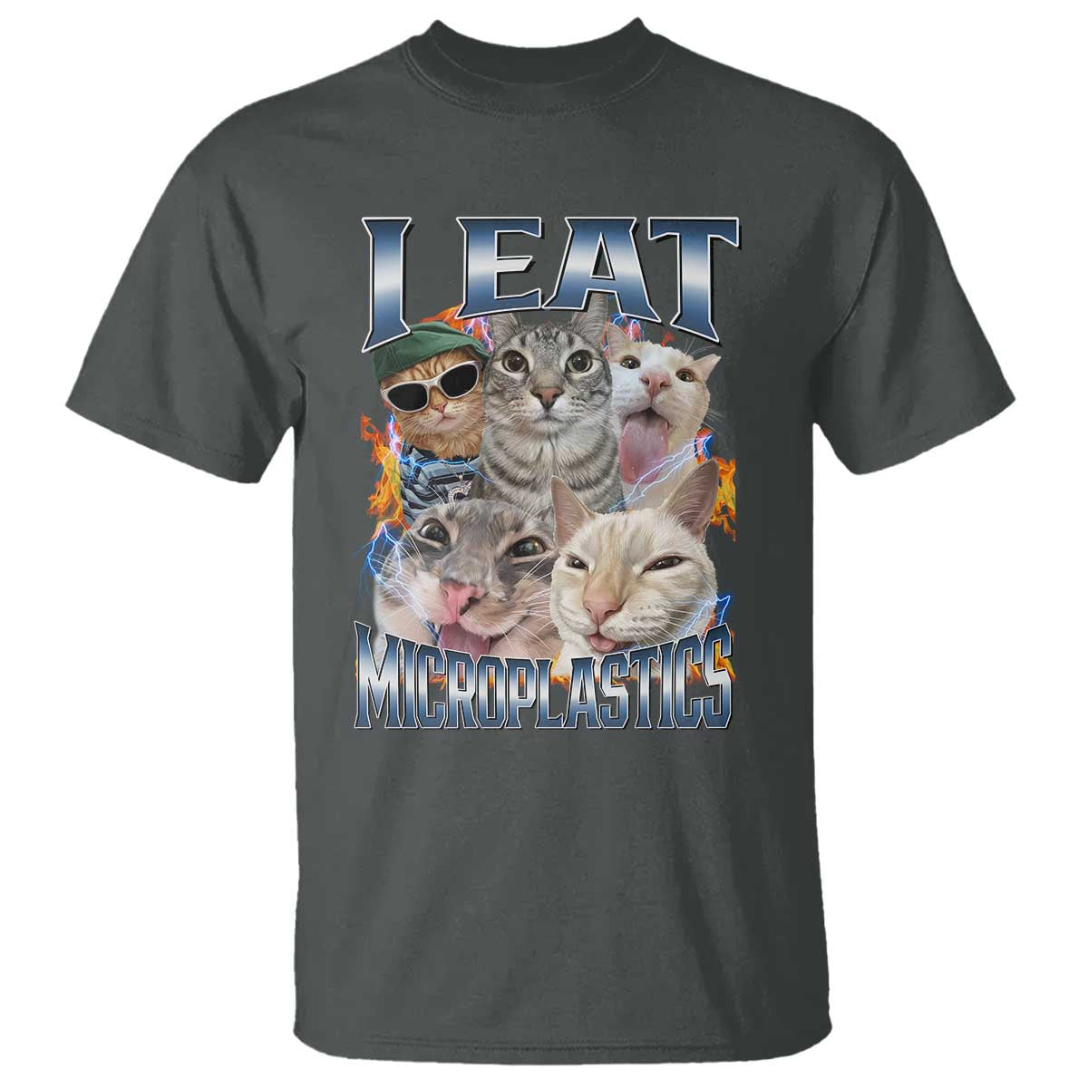 Funny Cat Meme T Shirt I Eat Microplastics - African Pride