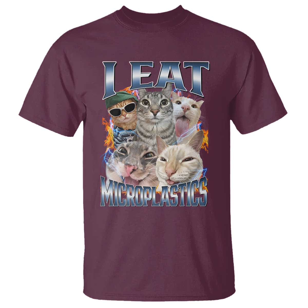 Funny Cat Meme T Shirt I Eat Microplastics - African Pride