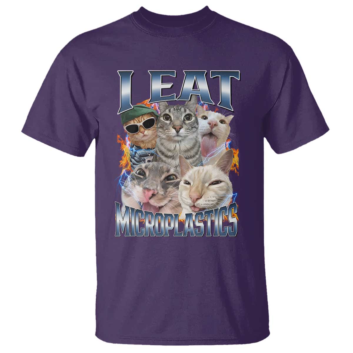 Funny Cat Meme T Shirt I Eat Microplastics - African Pride