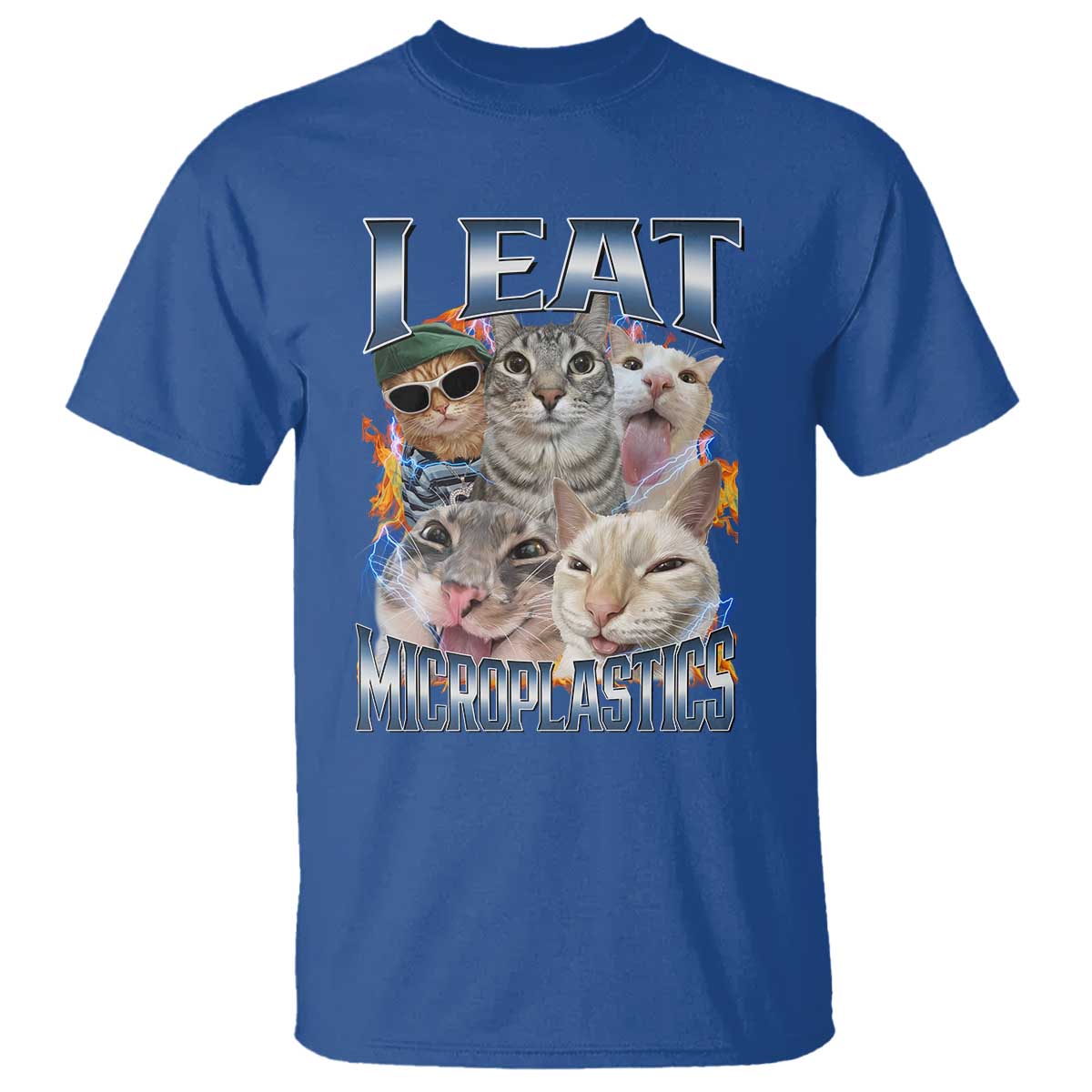 Funny Cat Meme T Shirt I Eat Microplastics - African Pride