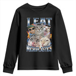 Funny Cat Meme Youth Sweatshirt I Eat Microplastics - African Pride