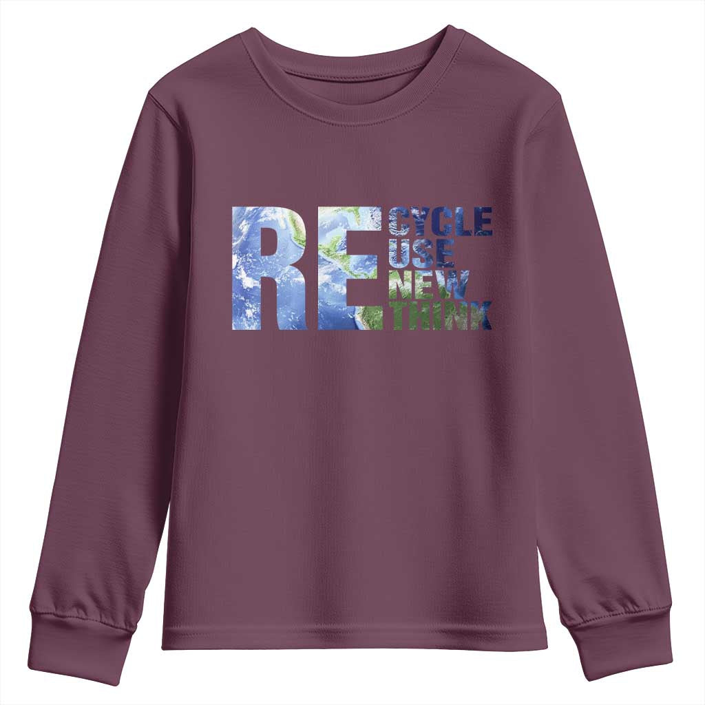 Earth Day Youth Sweatshirt Recycle Reuse Renew Rethink
