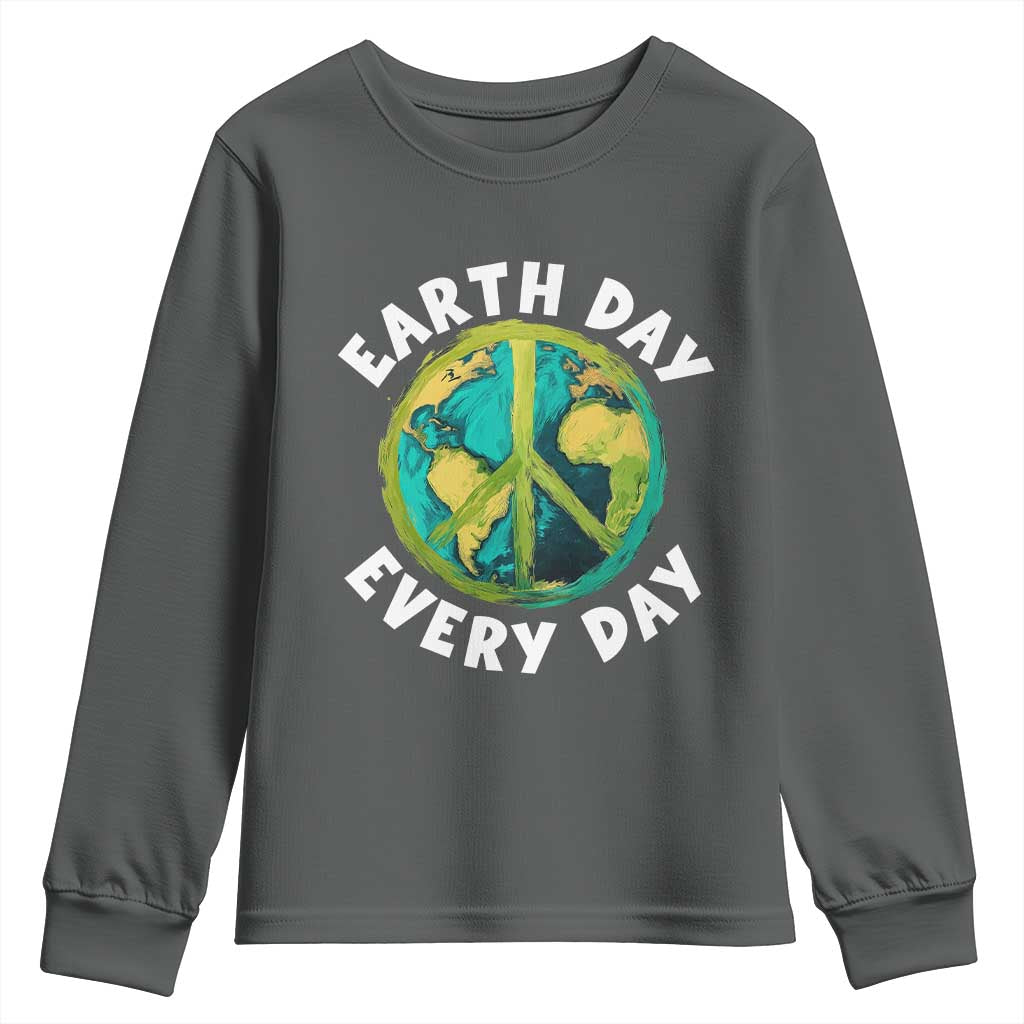 Earth Day Everyday Youth Sweatshirt Peace Sign Nature Lover