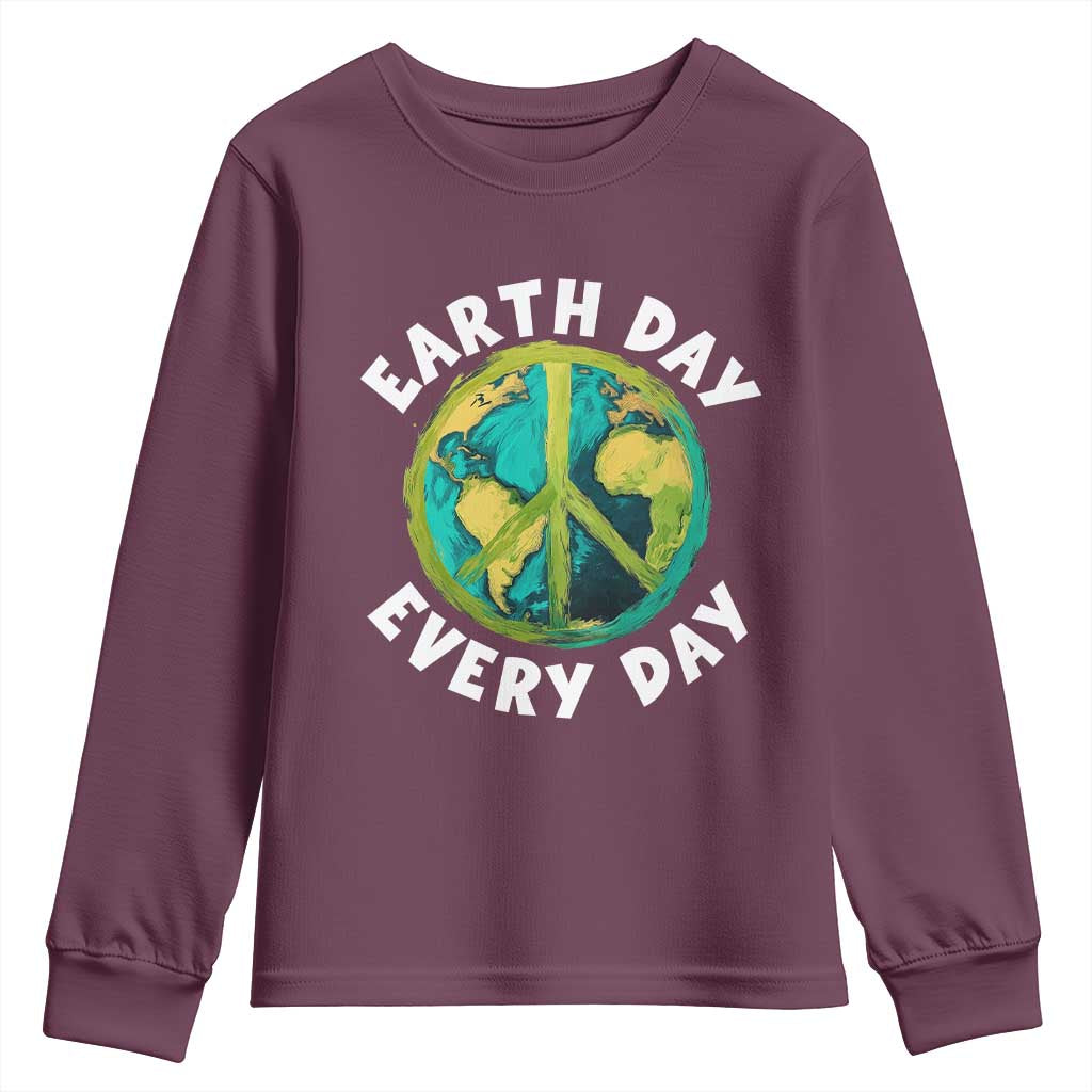 Earth Day Everyday Youth Sweatshirt Peace Sign Nature Lover