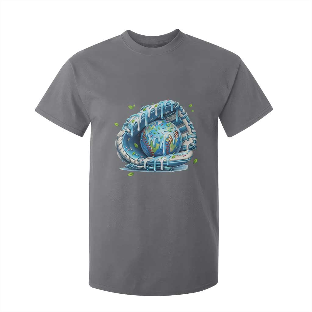 Earth Day T Shirt For Kid Funny Baseball Ice Cream Drip Glove Eco Friendly