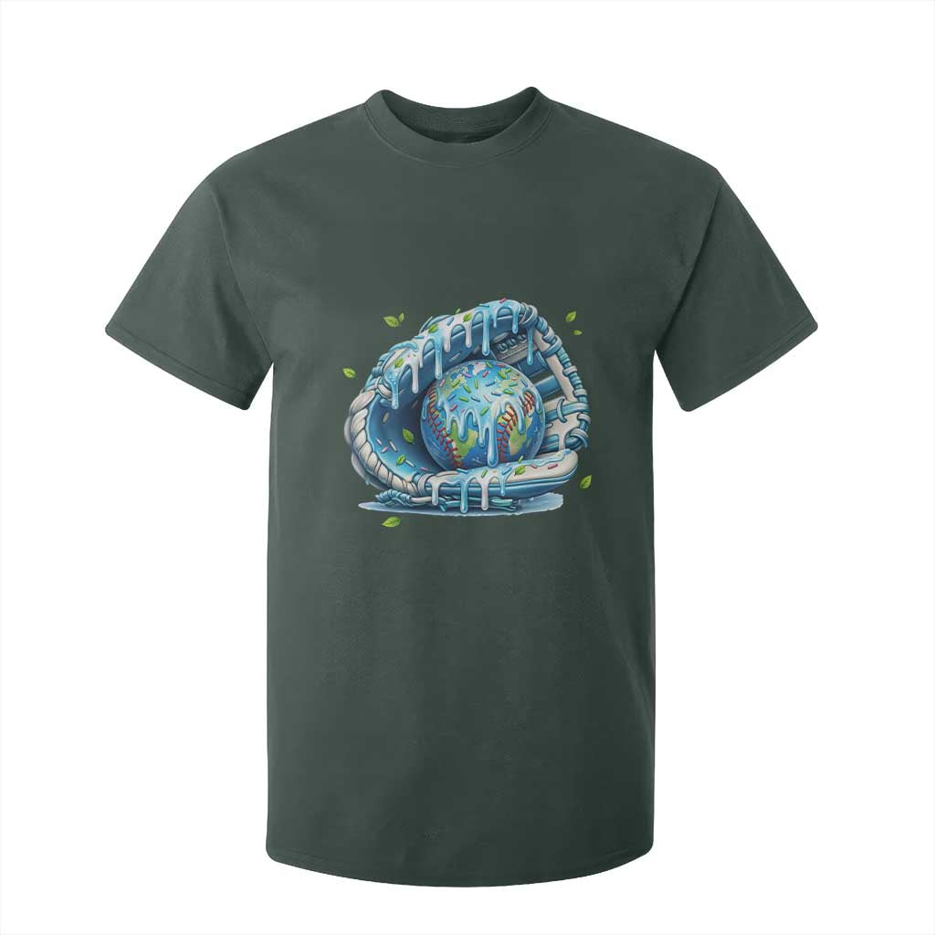 Earth Day T Shirt For Kid Funny Baseball Ice Cream Drip Glove Eco Friendly
