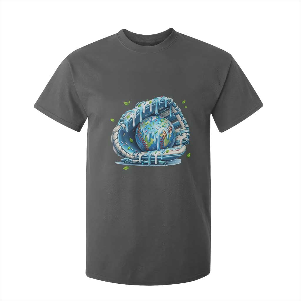 Earth Day T Shirt For Kid Funny Baseball Ice Cream Drip Glove Eco Friendly