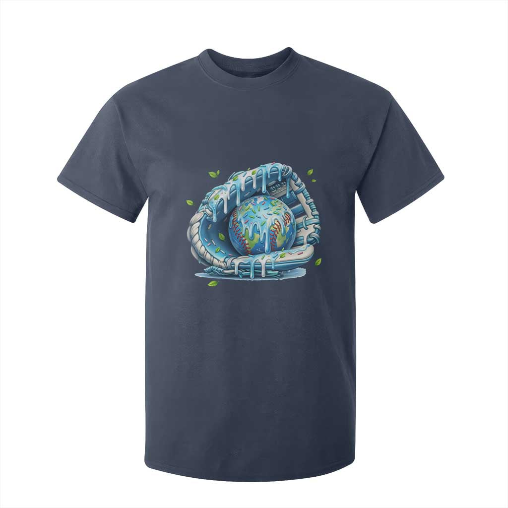 Earth Day T Shirt For Kid Funny Baseball Ice Cream Drip Glove Eco Friendly