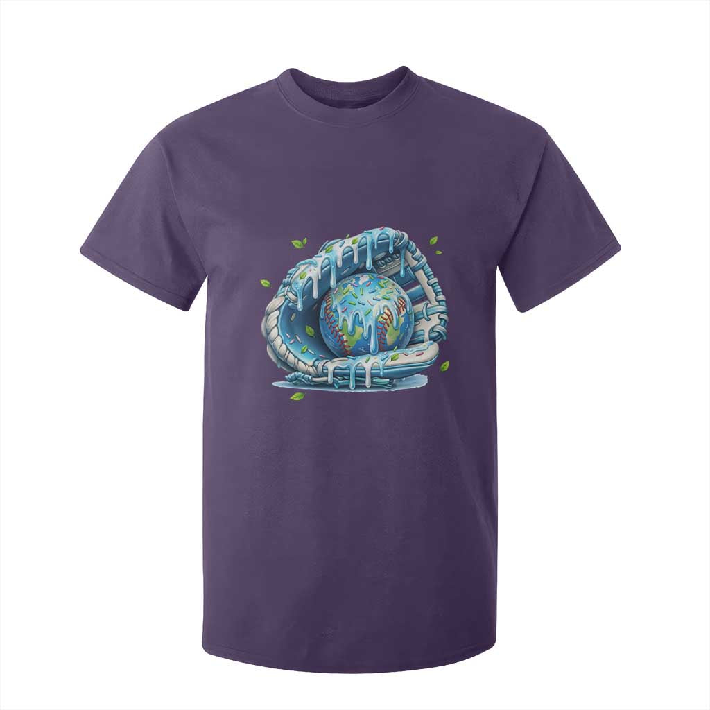 Earth Day T Shirt For Kid Funny Baseball Ice Cream Drip Glove Eco Friendly