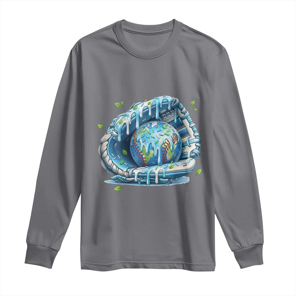 Earth Day Long Sleeve Shirt Funny Baseball Ice Cream Drip Glove Eco Friendly