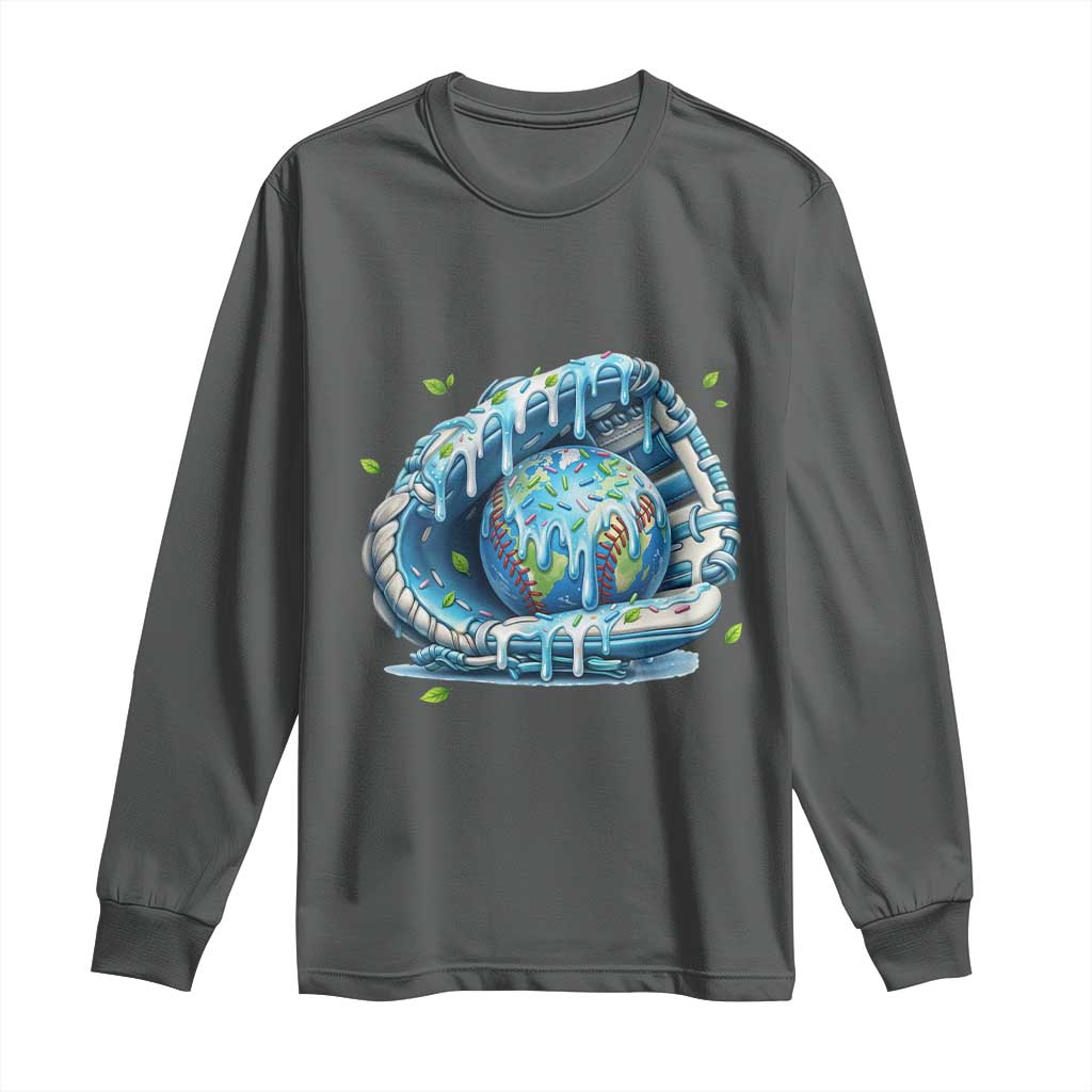Earth Day Long Sleeve Shirt Funny Baseball Ice Cream Drip Glove Eco Friendly