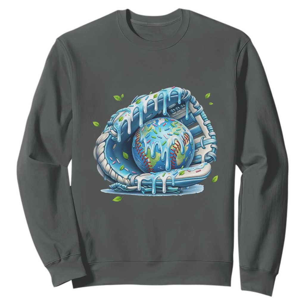 Earth Day Sweatshirt Funny Baseball Ice Cream Drip Glove Eco Friendly