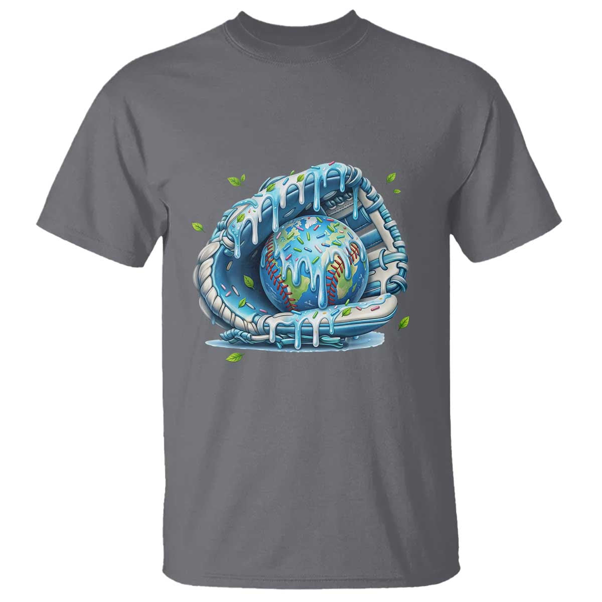 Earth Day T Shirt Funny Baseball Ice Cream Drip Glove Eco Friendly