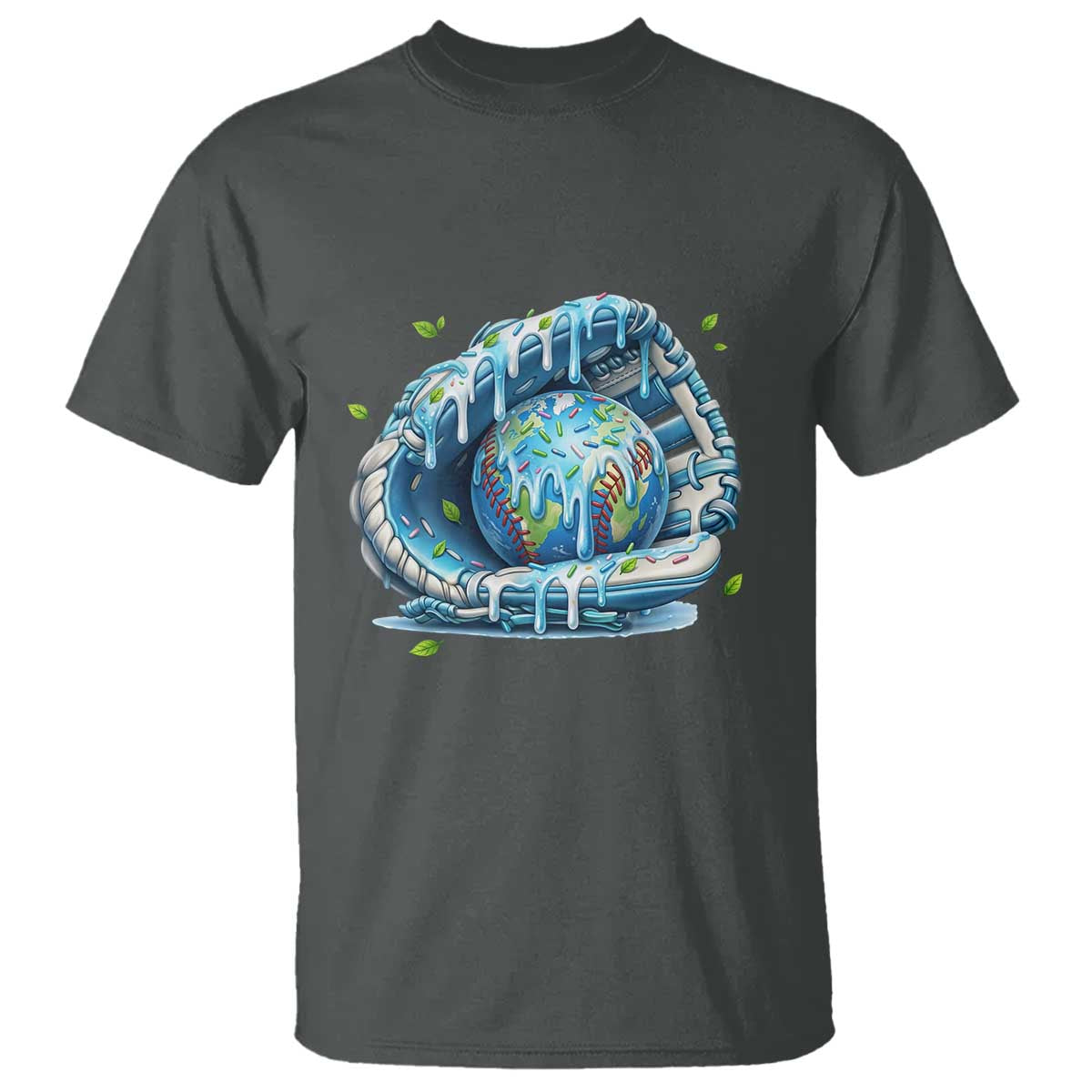 Earth Day T Shirt Funny Baseball Ice Cream Drip Glove Eco Friendly