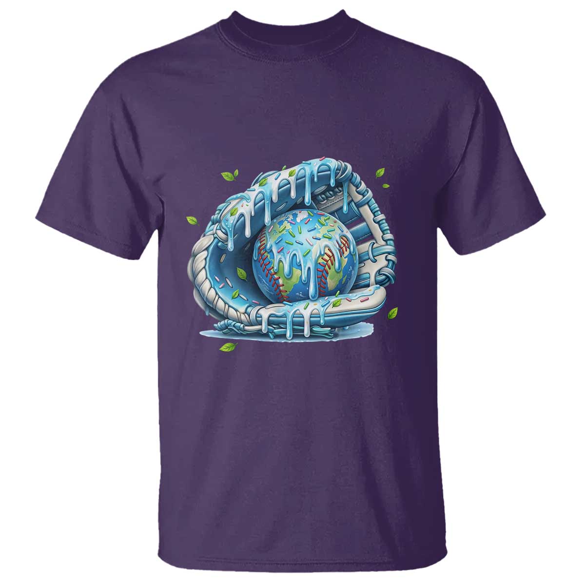 Earth Day T Shirt Funny Baseball Ice Cream Drip Glove Eco Friendly