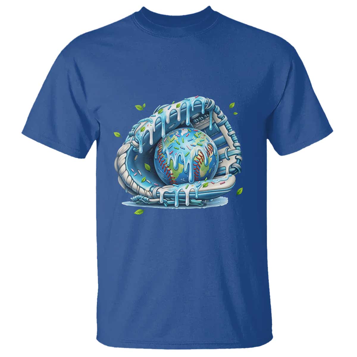 Earth Day T Shirt Funny Baseball Ice Cream Drip Glove Eco Friendly