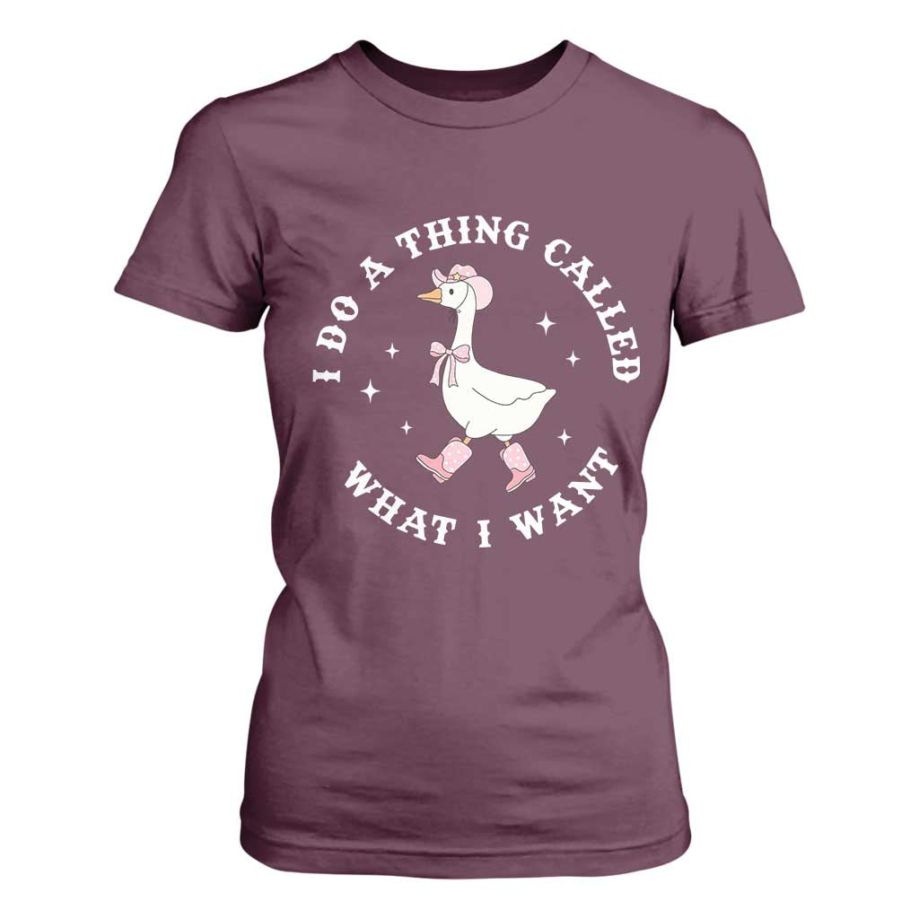Western Cowgirl Silly Goose Meme T Shirt For Women I Do A Thing Called What I Want - African Pride